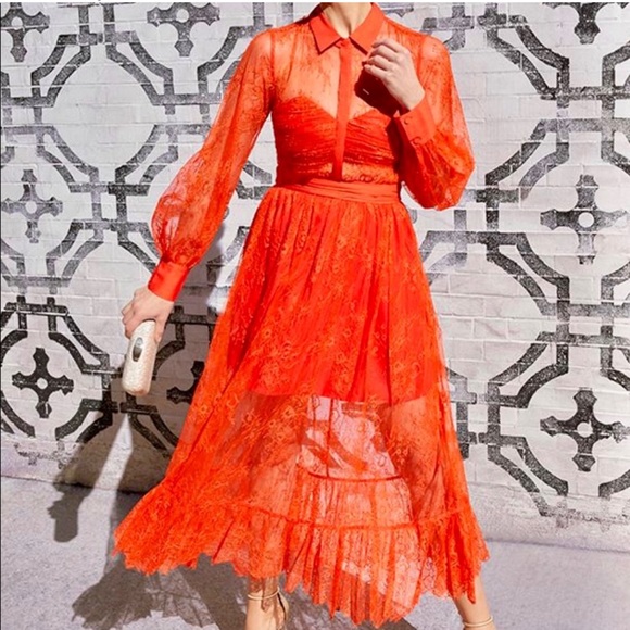 Self-Portrait Dresses & Skirts - Self-Portrait Floral Lace Midi Dress
US Size 6